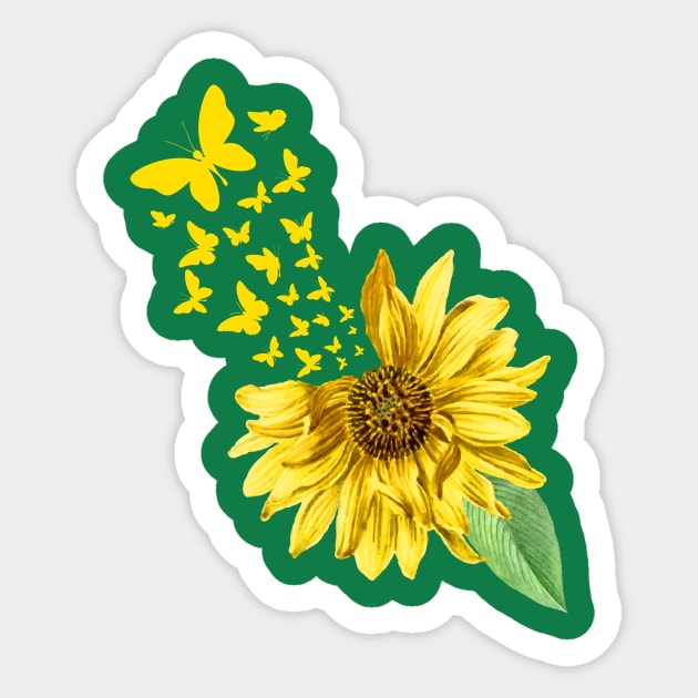 Butterfly Sunflower, Sunflower, Butterfly, Summer Gift,vacation 2020, Sticker by AYN Store 